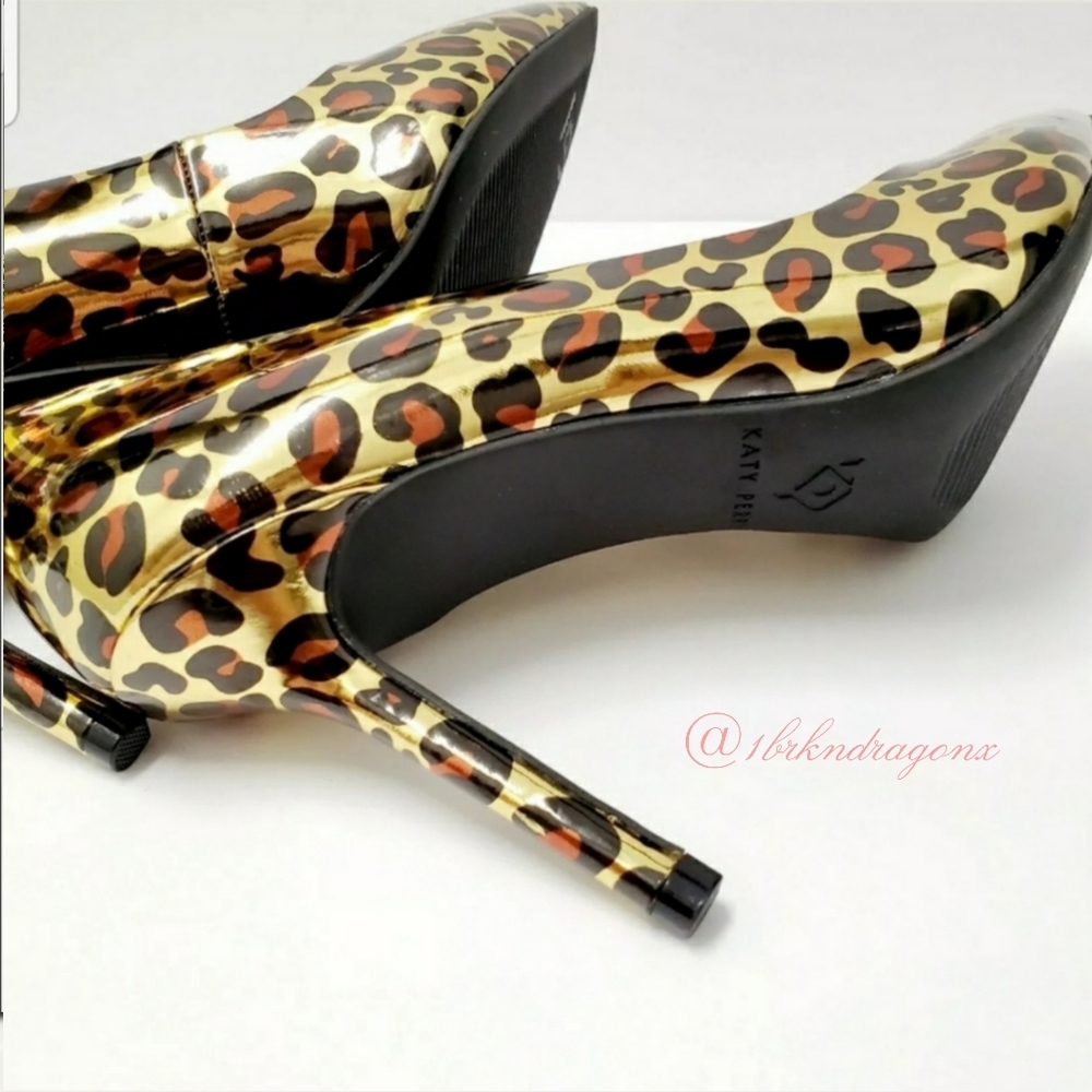NWT Leopard Print  3" Heels Pumps  Metallic Gold Leopard Print Heels Dress Shoes